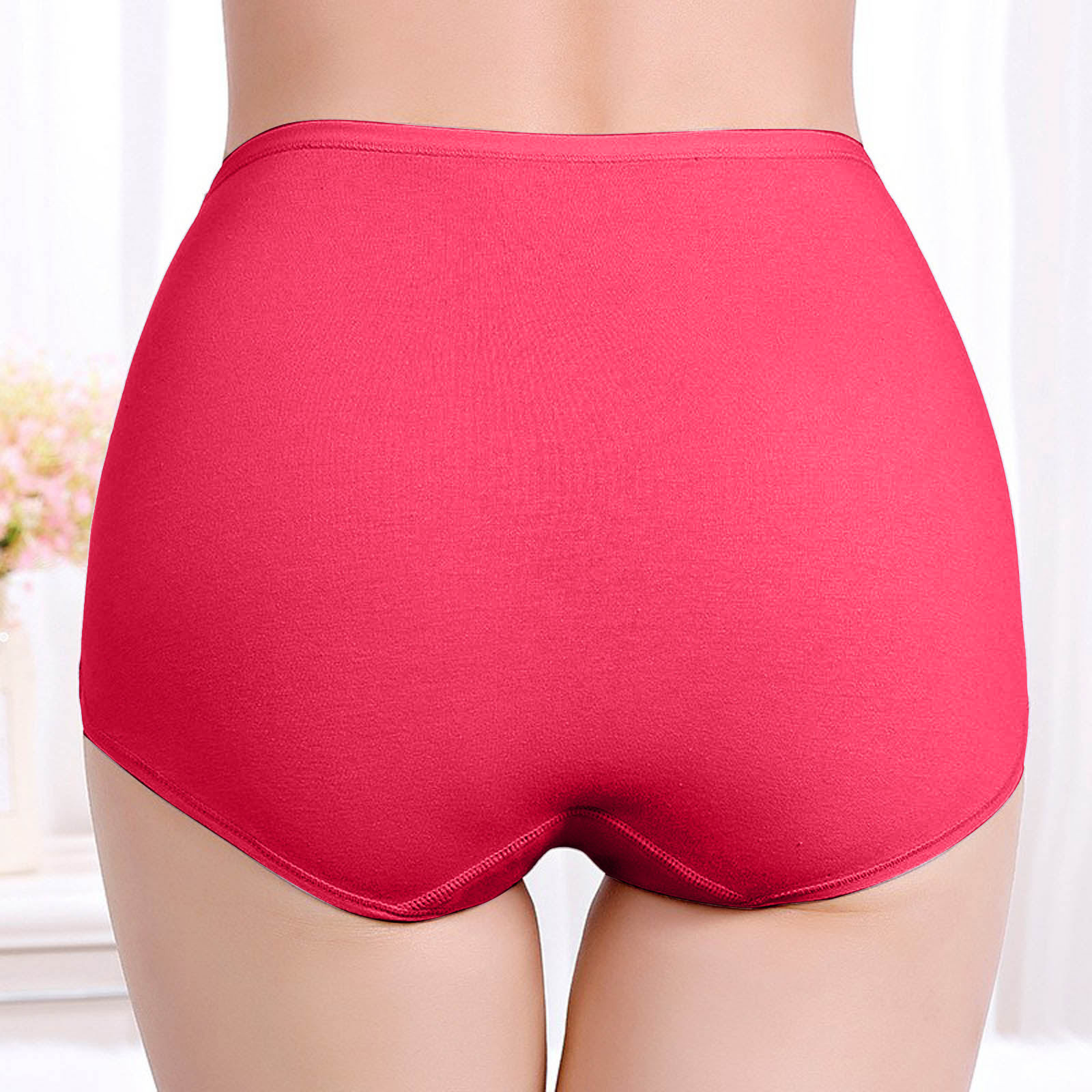 thumbnail image 4 of Braguitas posparto de cintura alta para mujer, cobertura total - Algodón, color liso, cómodas - L-XXL, 4 of 6